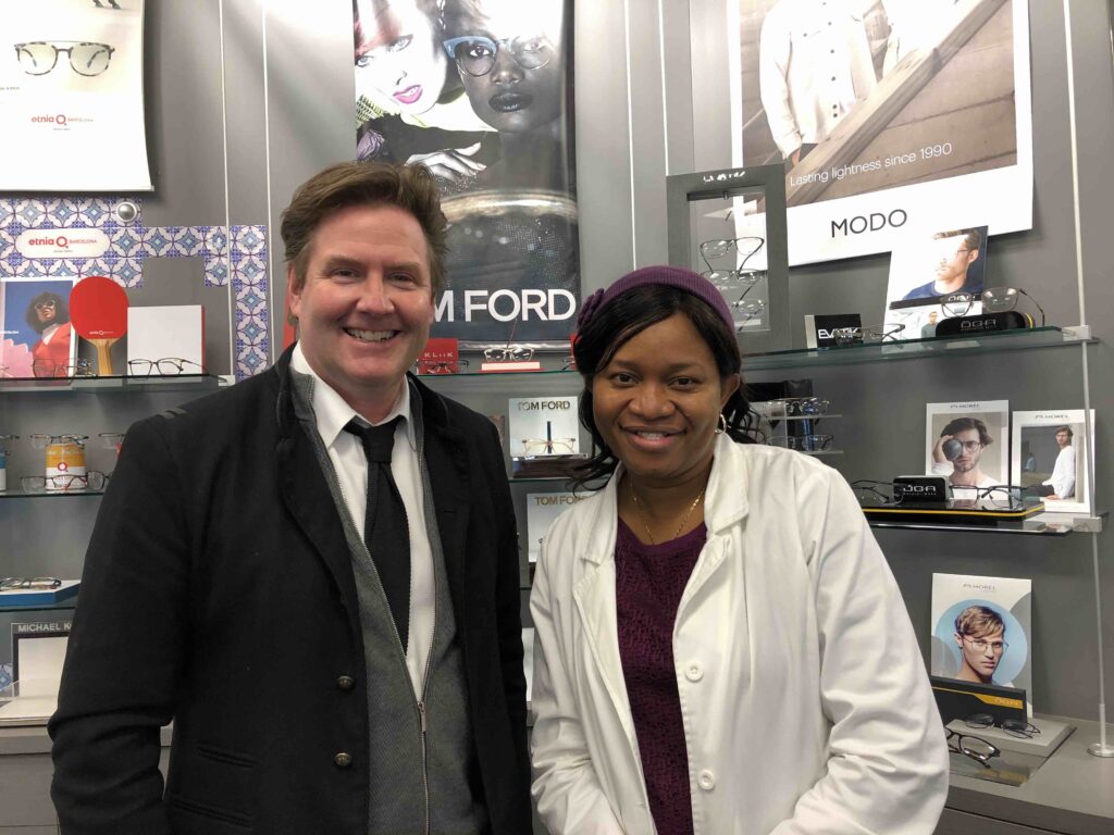Supporting the next generation of optometrists through hands-on clinical experience in Winnipeg. Dr Michael Nelson and Optometry Intern.